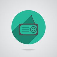 Radio flat icon silhouette