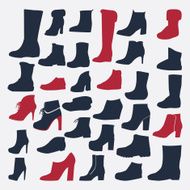 Silhouette Icons set of fashion shoes