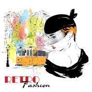Fashion girl in sketch-style N189