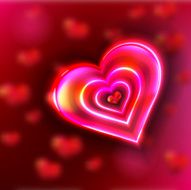 bright pink heart on purple background