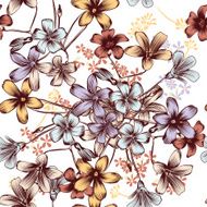 Floral vector seamless background with pastel flowers
