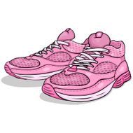 Vector Cartoon Pink Running Shoes