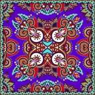 Traditional ornamental floral paisley violet colour bandanna N6