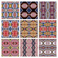 set of different seamless colored vintage geometric pattern N124