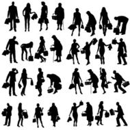 Vector Silhouette Of People N268