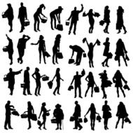 Vector Silhouette Of People N269