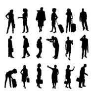 Vector silhouettes of business people N10