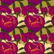 Seamless floral background with peonies N13