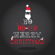 Christmas Typography Retro Card - in vector