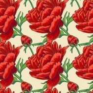Seamless floral background with peonies N14