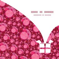 Vector ruby Christmas gift box silhouette pattern frame card template