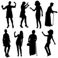 Vector silhouette of women N84