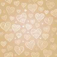 Ornamental seamless pattern with lacy hearts