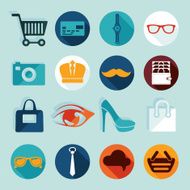 Set of fashion flat icons N121