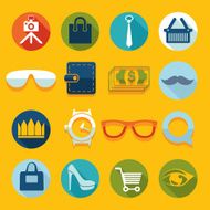 Set of fashion flat icons N122