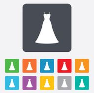 Wedding dress sign icon Elegant bride symbol N4