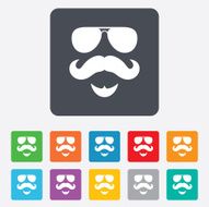 Mustache and Glasses sign icon Hipster symbol N24