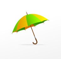 Vector green and yellow umbrella isolated