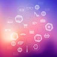 fashion infographic with unfocused background N112