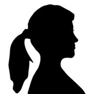 Vector silhouette of a woman N835