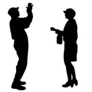 Vector silhouette of couple N55