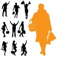 Vector silhouette of a people N52