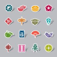 Chinese New Year Color Icon Label