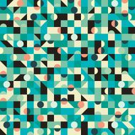 Vintage seamless pattern with triangles and circles