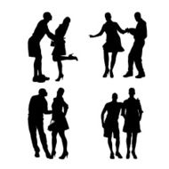Vector silhouette of dance N26