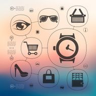 fashion infographic with unfocused background N113