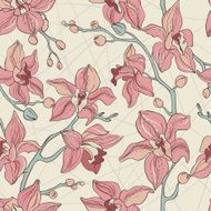 Vector Seamless Pattern consist of Orchids N3