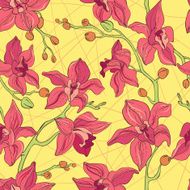 Vector Seamless Pattern consist of Orchids N4