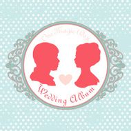 Vector Just married Silhouette in Vintage Frame N4