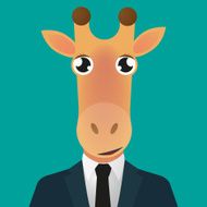 Giraffe avatar wearing suit