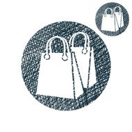 Shopping bag vector simple single color icon isolated on white N10