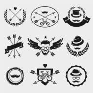 Hipster elements and labels set Vector