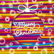 Merry Christmas greeting card made from bundle of bright laces