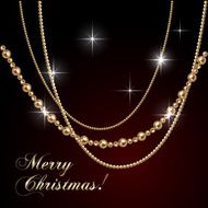 Vector abstract luxury Christmas greeting card with jewelry on black