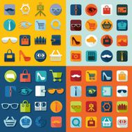 Set of fashion flat icons N123