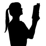 Vector silhouette of a woman N837