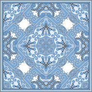 silk blue colour kerchief square pattern design N2