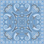 blue colour floral paisley bandanna Square ornament N3
