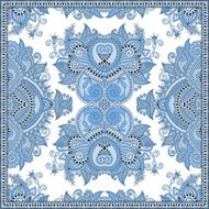 blue colour floral paisley bandanna Square ornament N4