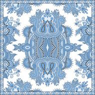 blue colour floral paisley bandanna Square ornament N5