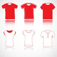 t shirt blank front back side views vector N2