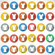 T-shirt sign icon Clothes symbol Round colourful buttons