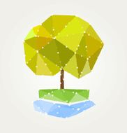 Abstract green tree of triangles