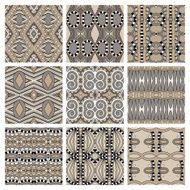 set of different seamless colored vintage geometric pattern tex N77
