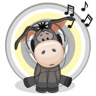 Donkey with headphones N2