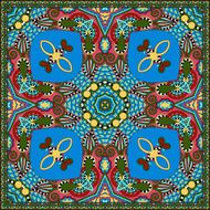 Traditional ornamental floral paisley bandanna Square ornament N80